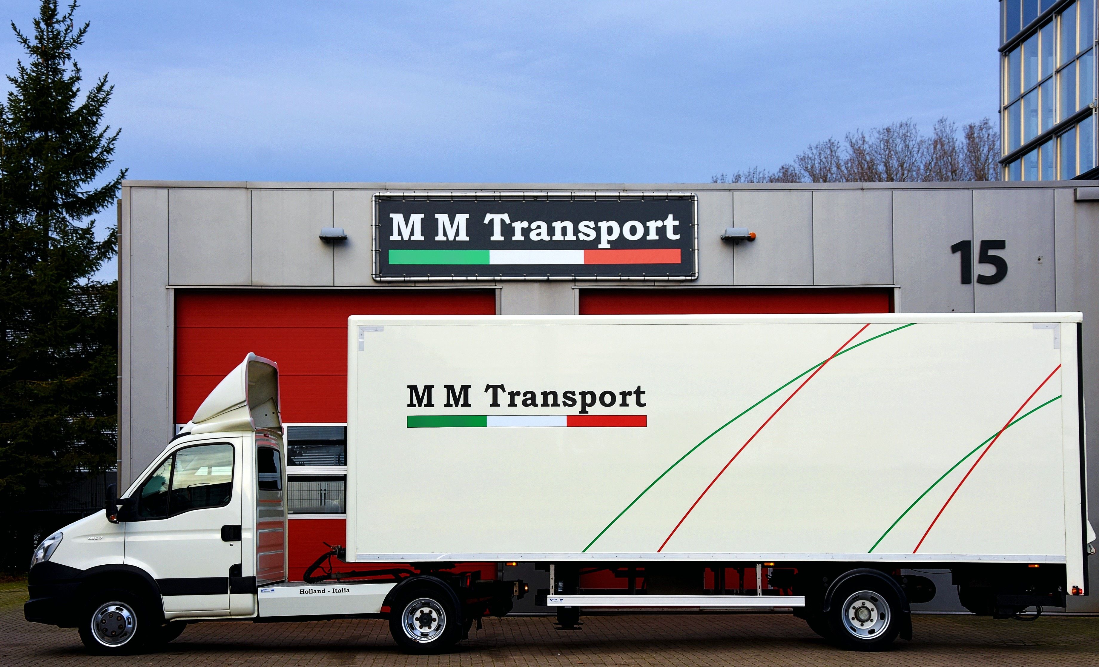 M M Transport box truck in front of the depot in Doesburg